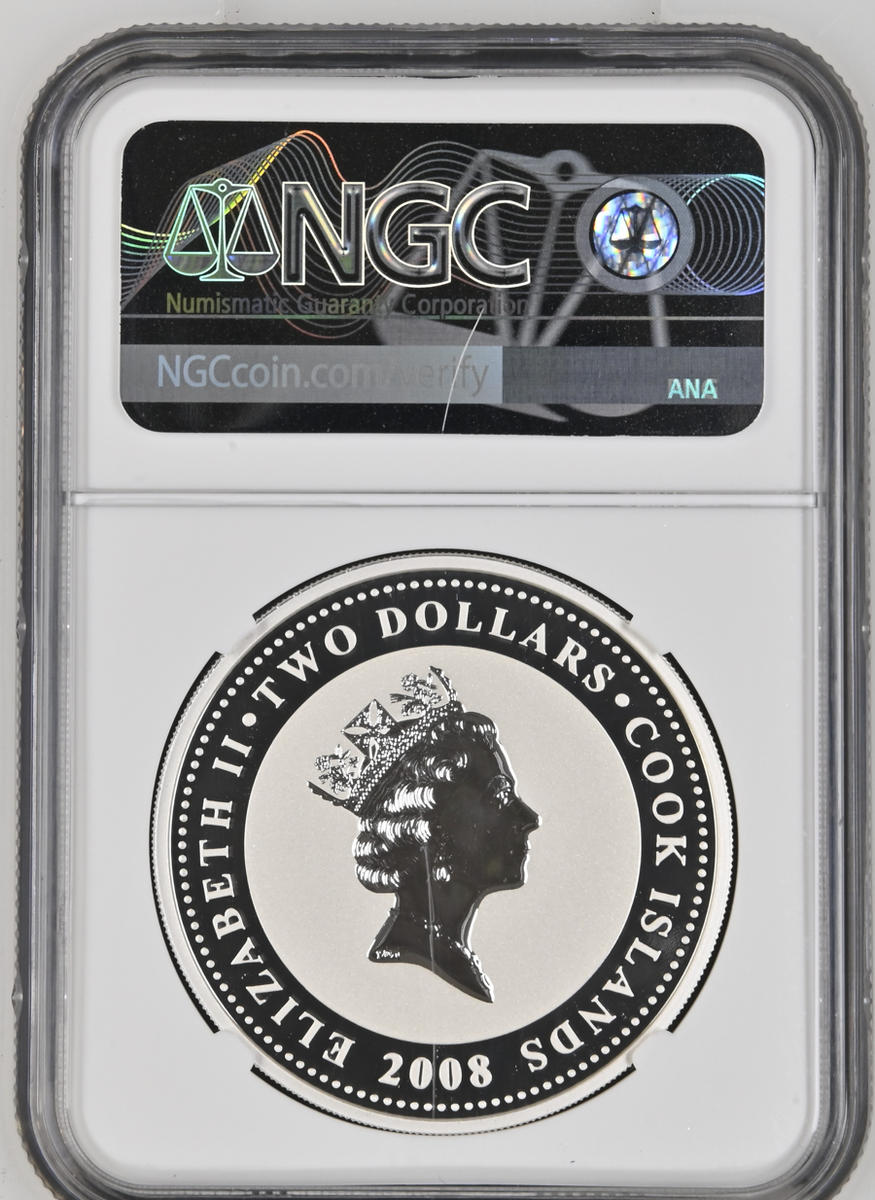 2 DOLLARS 2008 COOK ISLANDS THUMBELINA KIDS SILVER PROOF NGC MS70