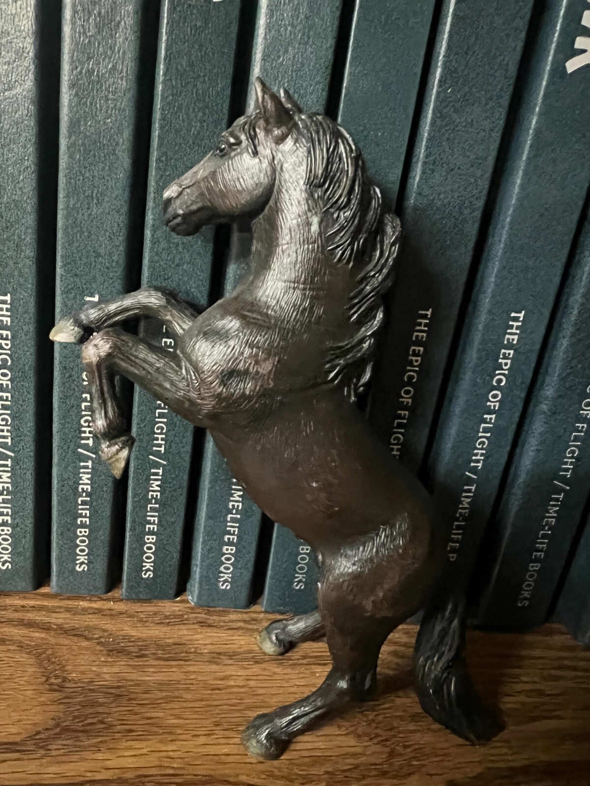 Ship from USA Vintage Rare Schleich Black Rearing Standing Toy Plastic