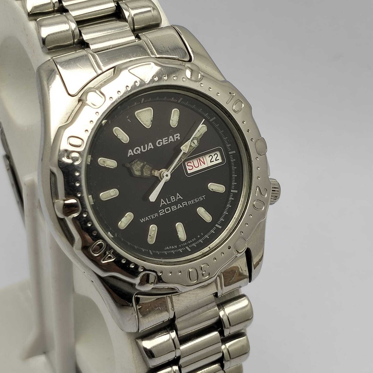 Seiko Alba Aqua Gear V733-6A11 Quartz Diver Vintage Men's