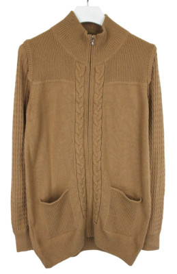 St.John Pullover Herren M Kaschmirwolle Blend Gestrickt Reißverschluss Taschen