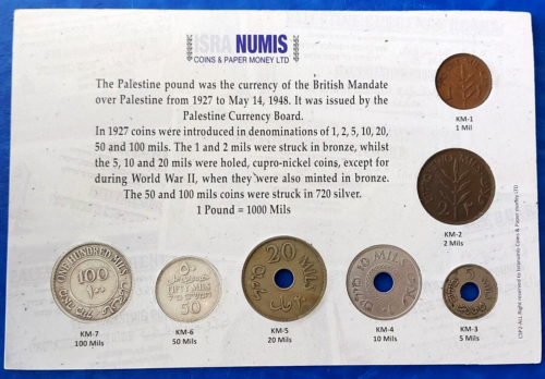 Kompletter Satz Israel Palästina 1927-1946 Britisches Mandat - Lot von 7 Münzen - Bild 2 von 2