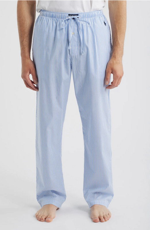 Мужские тканые пижамные брюки Polo Ralph Lauren в полоску синие 2XT 8990₽