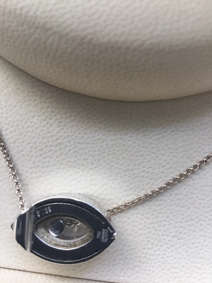 Collar Colgante Chopard Happy Dimond Oro Blanco 18k. Hecho en Suiza Foto 4 de 4