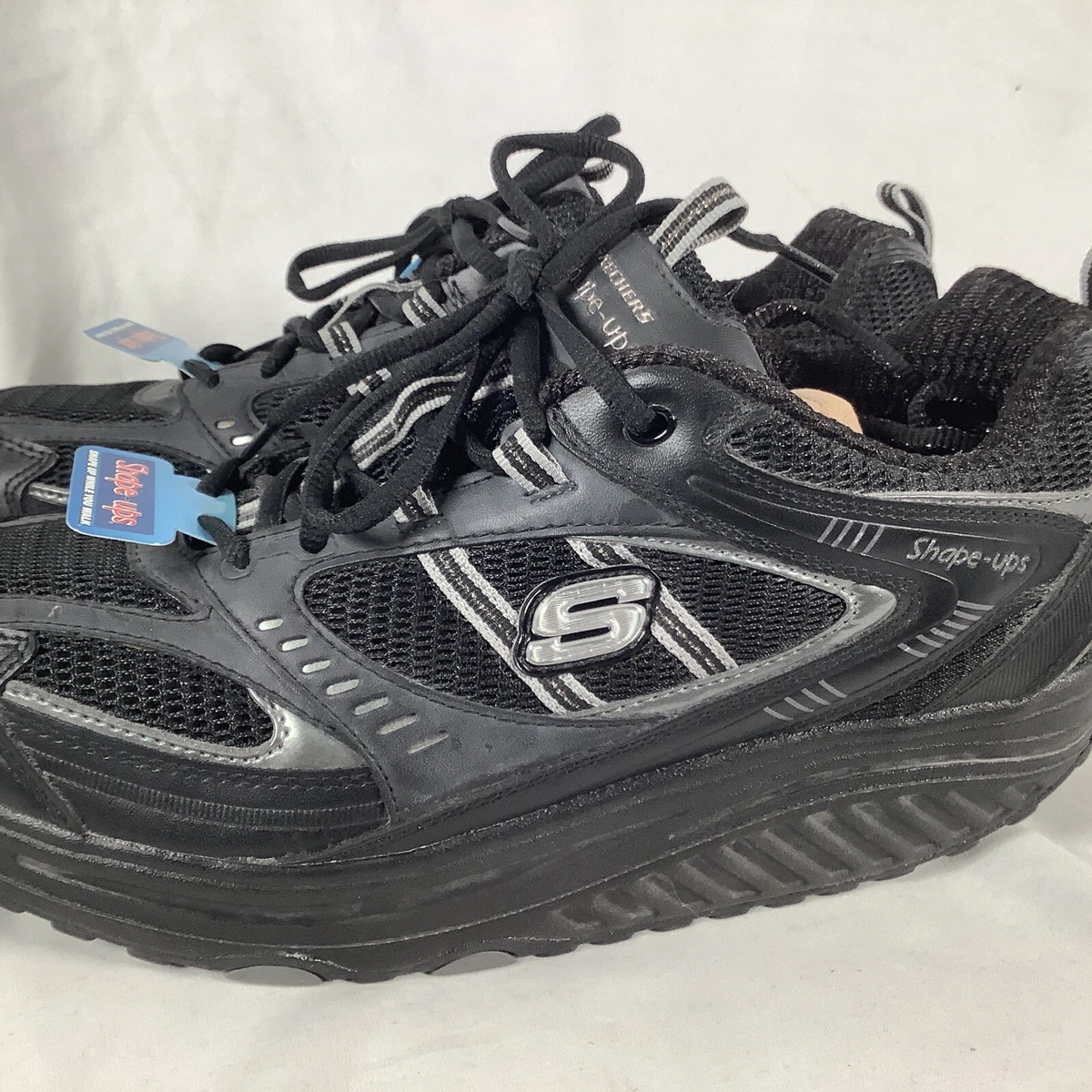 Skechers Womens Shape Ups Walking Work Toning Athletic Shoes Black Size 11 | eBay