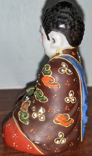 Antique Japanese Buddha Porcelain Incense Burner, Satsuma Futaji Mark, Moriage - Picture 5 of 9