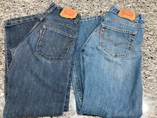 2 Pair Levis 505  511 Youth Medium Wash Wide Leg Denim Blue Jeans 12 Reg 26x26