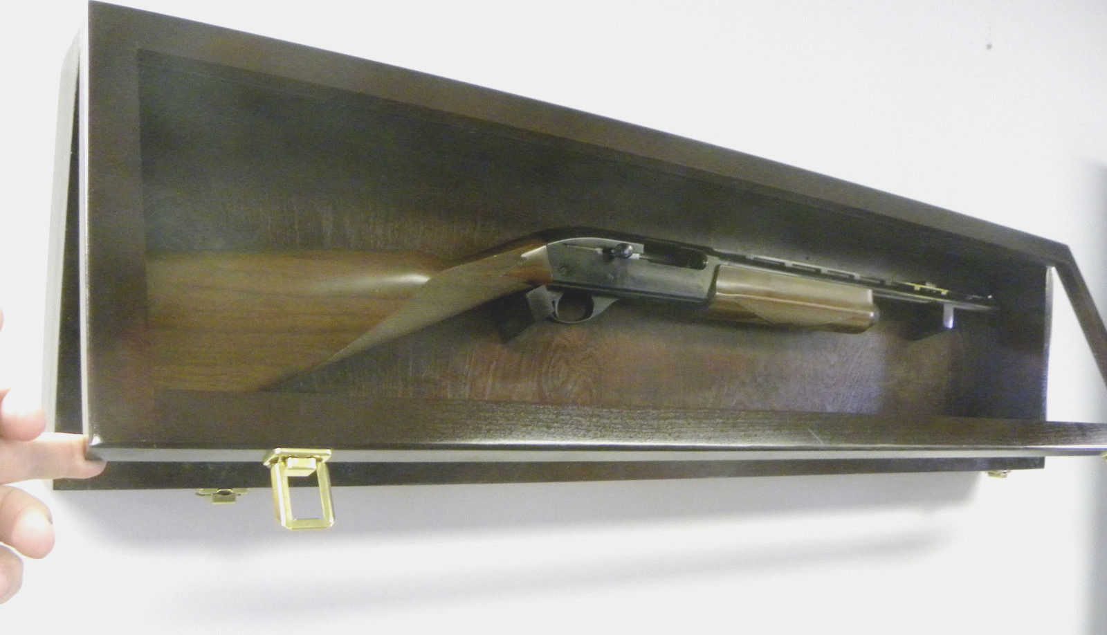 Single Rifle Gun Cabinet Display Case Wall Rack Replica Airsoft Civil ...