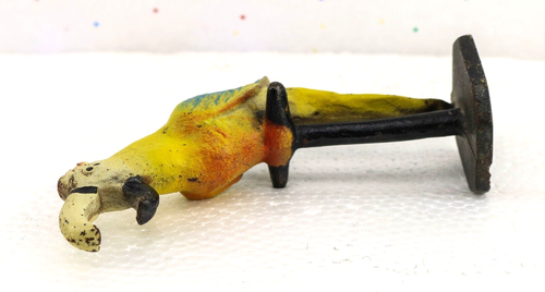 VTG 1940s Figural Parrot Cast Iron John Wright Bottle Opener Remarkable Patina - Picture 9 of 12