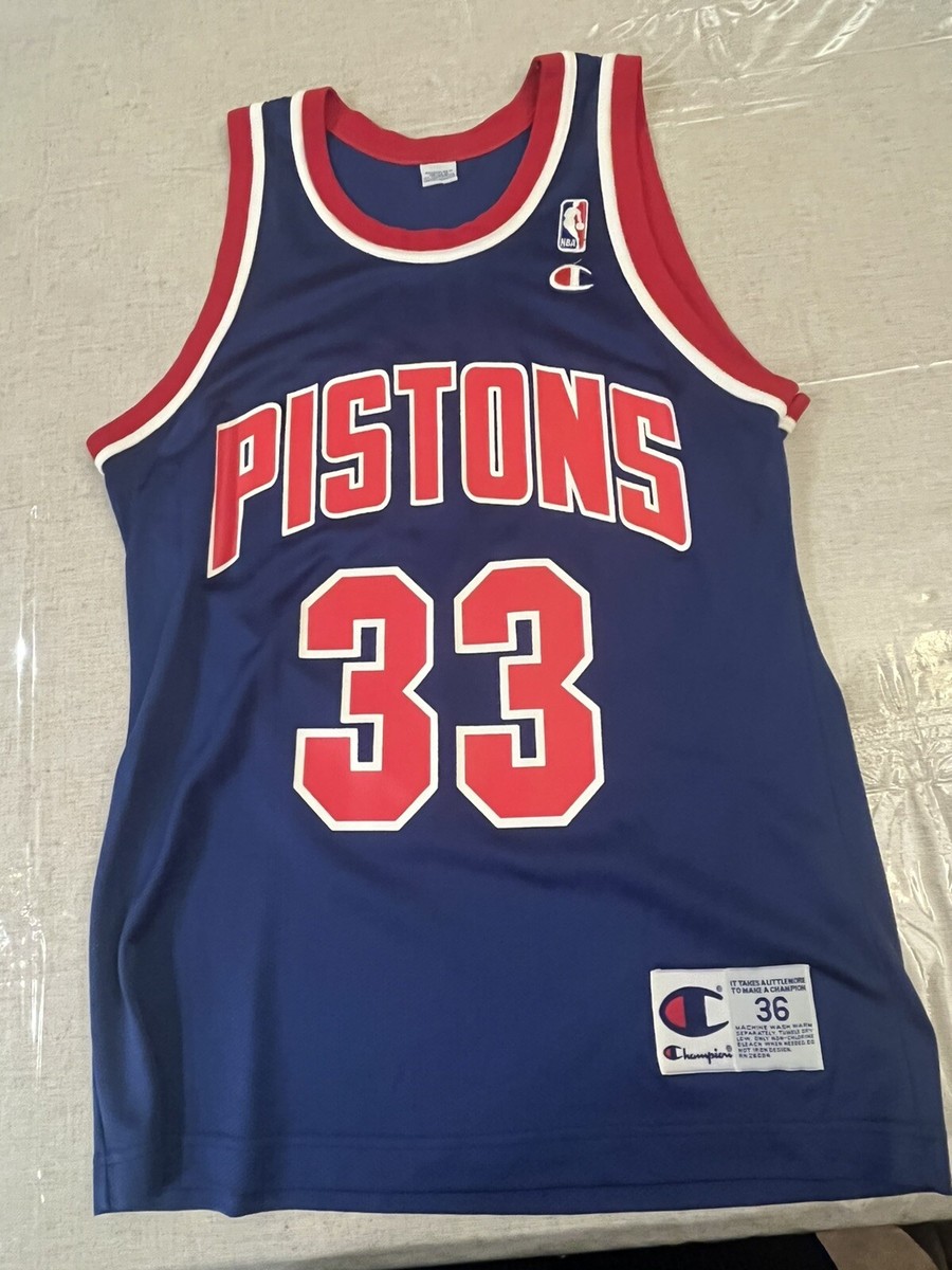 Vintage Grant Hill Detroit Pistons Blue Champion Jersey Size