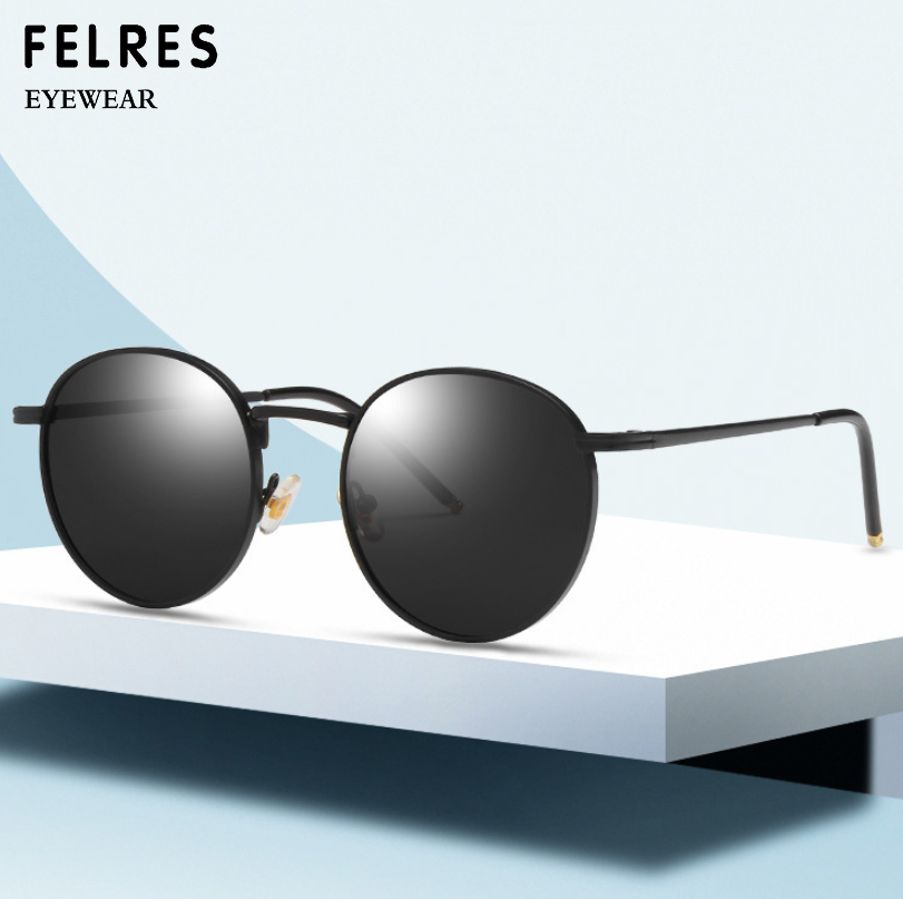 Metal Round Sunglasses with UV Protection Amazon.com: KALIYADI Round Polarized Sunglasses for Men  main image 3