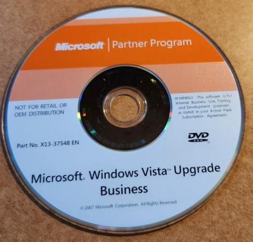 Microsoft Windows Vista Upgrade Business DVD with Product Key X13-37548 - Afbeelding 1 van 1