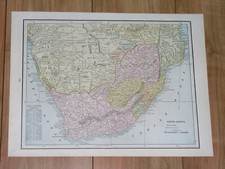 1893 MAP OF SOUTH AFRICA BOER REPUBLICS ORANGE FREE STATE TRANSVAAL NAMIBIA