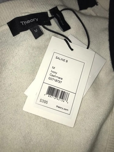 $ 395 Neu mit Etikett Theory Saline Kaschmir Cardigan schulterfrei elfenbeinfarben Pullover Gr. S; M - Bild 13 von 14