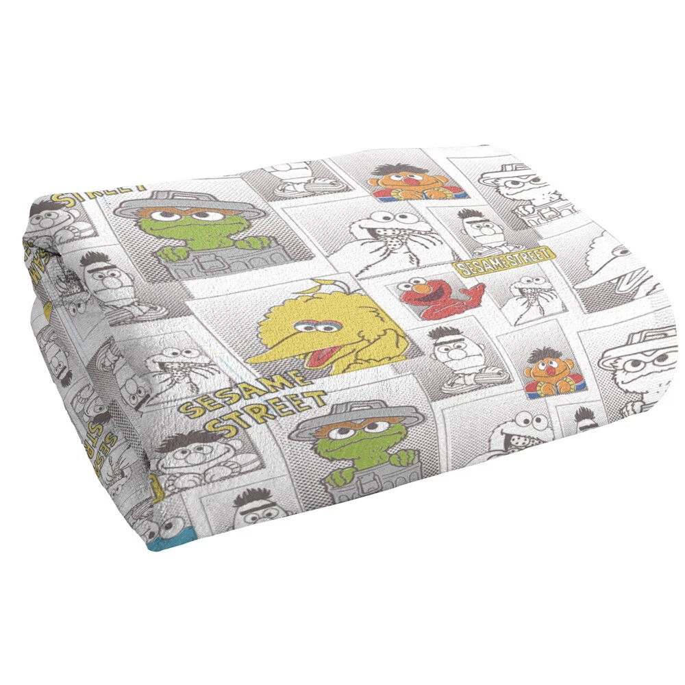 Sesame Street Character Comic Panels Officially Licensed Beach Towel 30"x60"