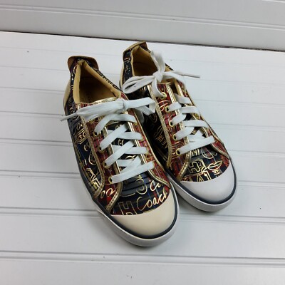 Coach Barrett Signature Poppy Sneakers Shoes Size 8B
