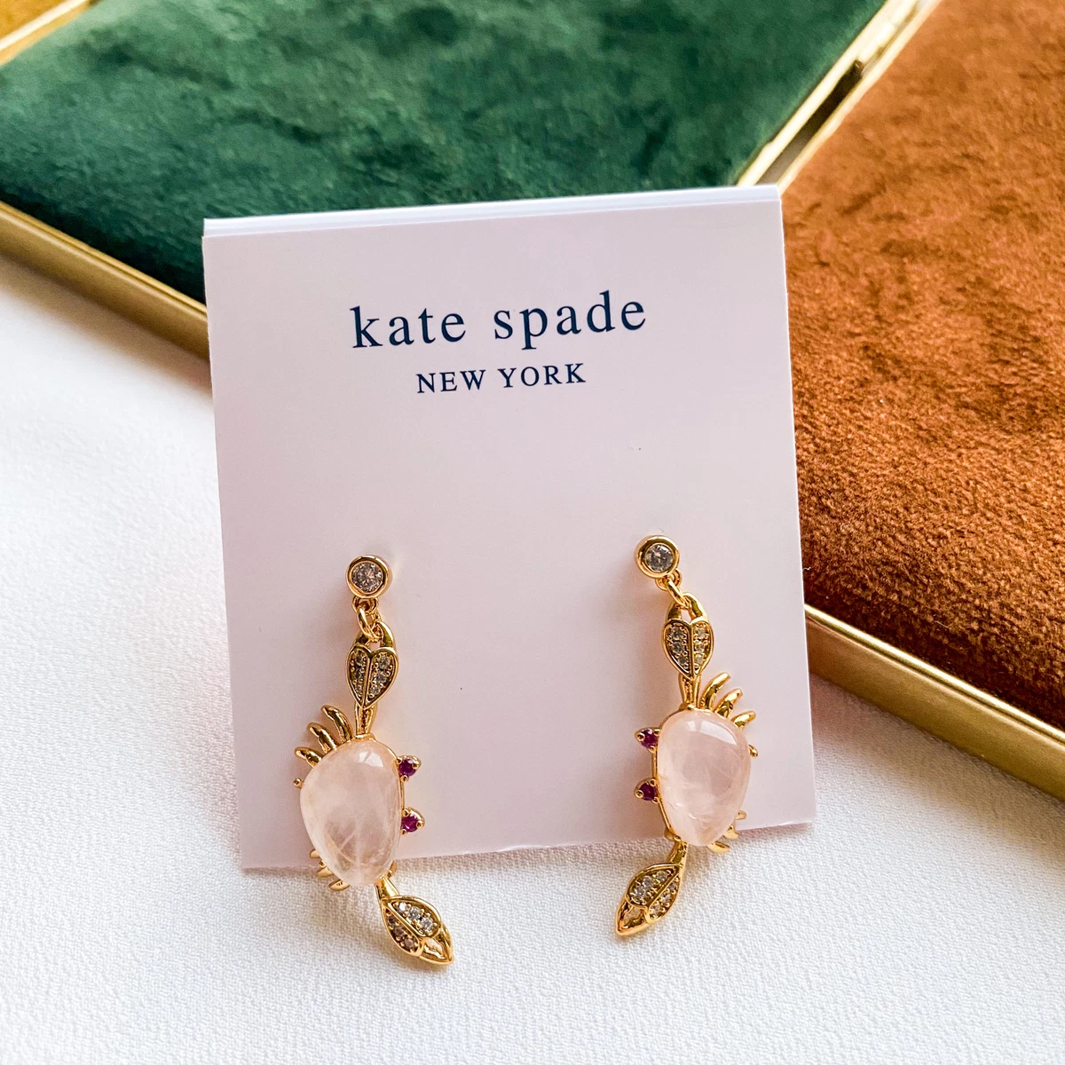 Kate Spade Gold Pink Sea Star Crab Drop Earrings eBay