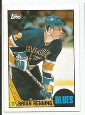 BRIAN BENNING 1987-88 TOPPS ROOKIE CARD NM-MT CONDITION
