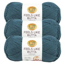  3 Pack Lion Brand Yarn 215-178 Feels Like Butta Yarn, Teal