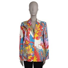 71896 auth ETRO multi silk 2023 BLOOMING PAISLEY Blazer Jacket 42 M