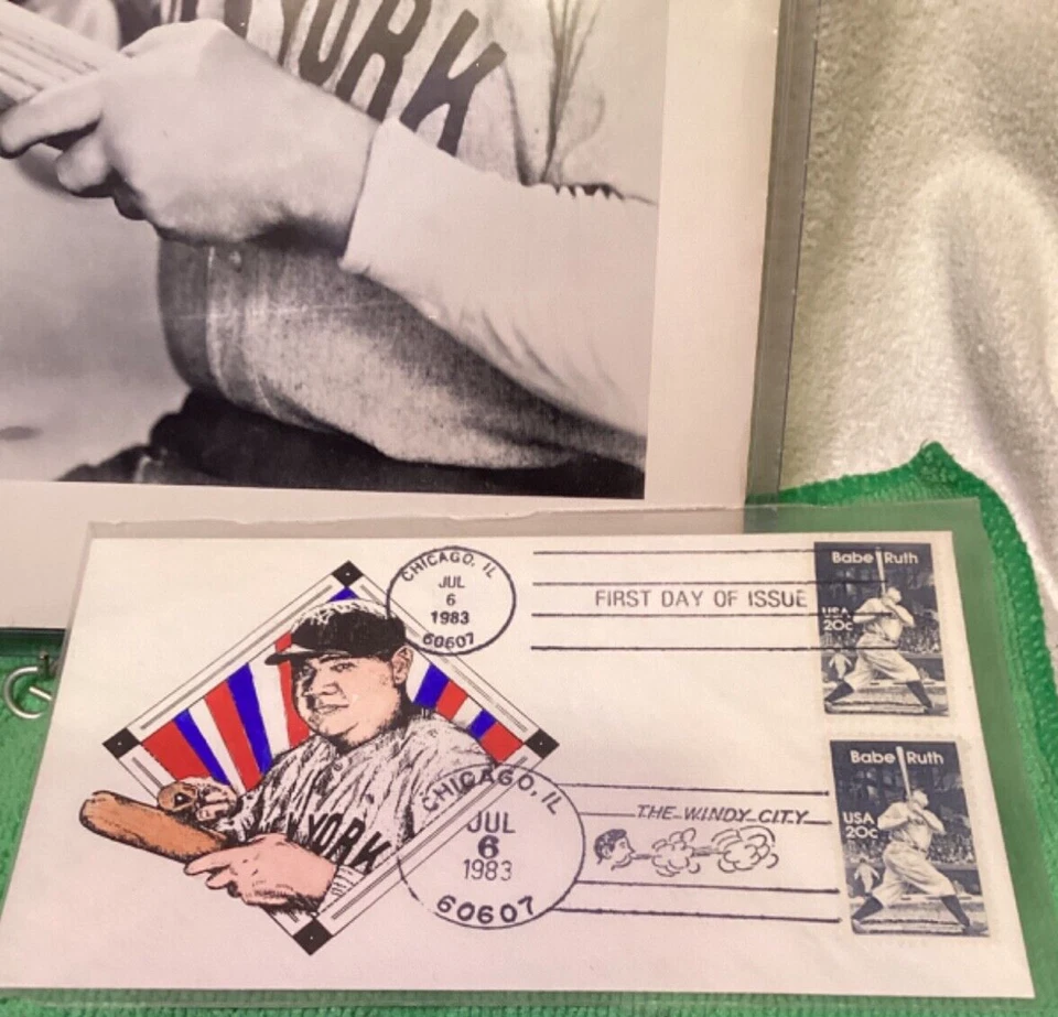 Babe Ruth NY Yankees First Day Issue Envelope & Stamp 1983 Unused baseball Jul 6 - Image 3 of 4