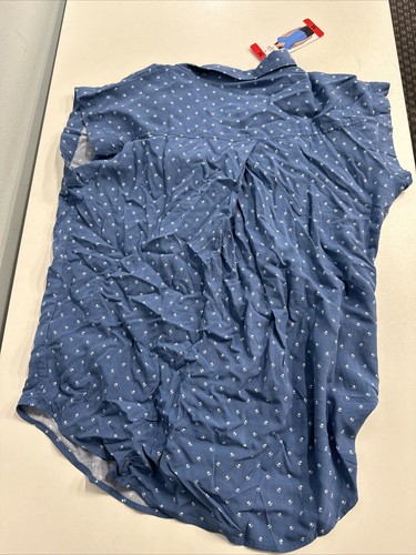 JACHS Girlfriend Women Short Sleeve Blue Tulip Printed Blouse Medium NEW Medium - Picture 13 of 15