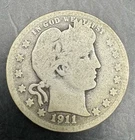 1911-D Barber Quarter - Semi-Key Date - Low Mintage - Denver Mint