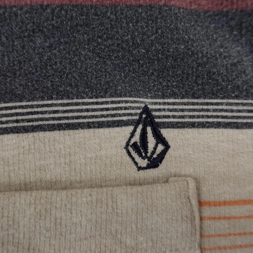 Volcom Shirt Mens L Striped Crewneck Long Sleeve Pocket Skate Surf Grunge Y2K - Image 4 of 4