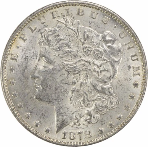 1878 Morgan Silver Dollar 7TF Reverse of 1878 AU Uncertified #1043