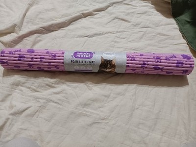Whiskers and Mittens Foam Litter Mat for Cats Pink And Purple