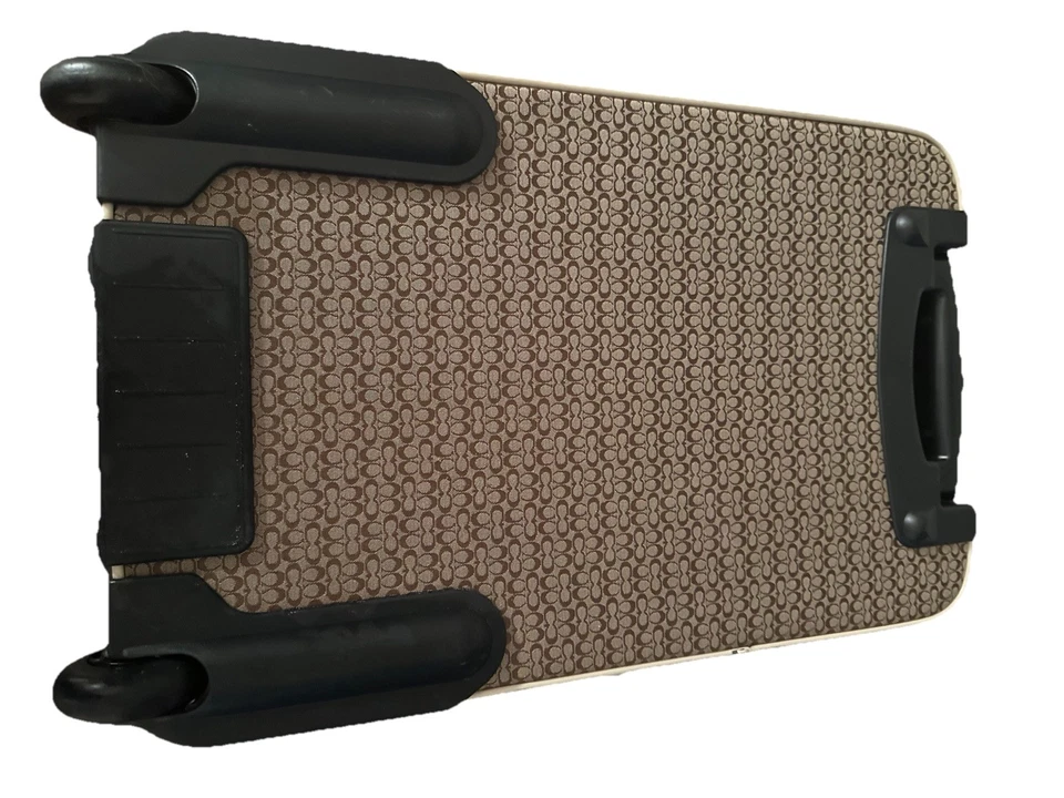 Vintage COACH Signature Nylon & Leather Rolling Carry-On Suitcase - Image 4 of 4