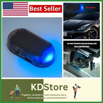 Solar Car Dummy Alarm Light LED Flashing Security Anti-Theft Fake Warning