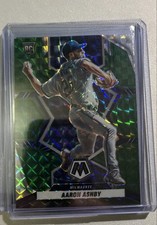 2022 Panini Mosaic - Rookies Aaron Ashby #231 Green Mosaic Prizm (RC)