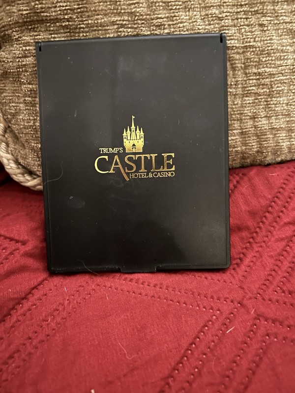 PRESIDENT DONALD TRUMP CASTLE ATLANTIC CITY NJ CASINO 3.5"X4.5" POCKET MIRROR