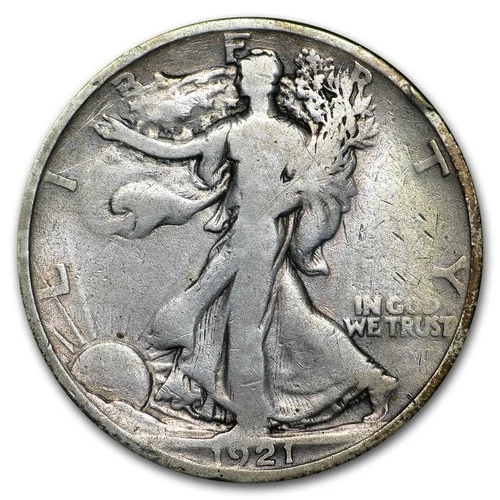 1921 Walking Liberty Half Dollar VG Details (Cleaned)