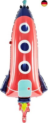 PartyDeco Folienballon Rakete 44x115cm Mix Geburtstag