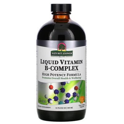2 X Nature's Answer, Liquid Vitamin B-Complex, Great Tasting Tangerine, 16 fl oz