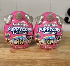 Zuru Rainbocorns Puppycorn Surprise Peel  Reveal Heart Series 2 Pearl Set Of 2