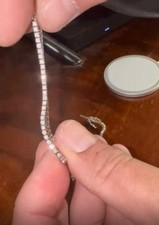 18K White Gold Diamond Tennis Bracelet 1.5ct D-F VVS-VS 70 Stones Certified 18cm