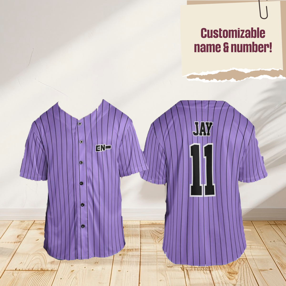 Enhypen World Tour Baseball Jersey Purple Shirt Kpop Engene