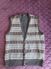 Vtg Robert Bruce Fair Isle Multicolored Wool Blend Sweater Vest Size XL 