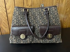 Borsa a tracolla DKNY Monogram marrone oro