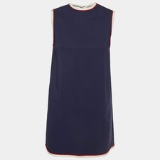 Gucci Navy Blue Stretch Crepe Mini Tunic Dress S