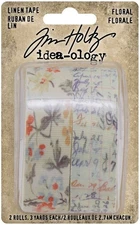 Idea-Ology Linen Tape 1"X3yd 2/Pkg Floral