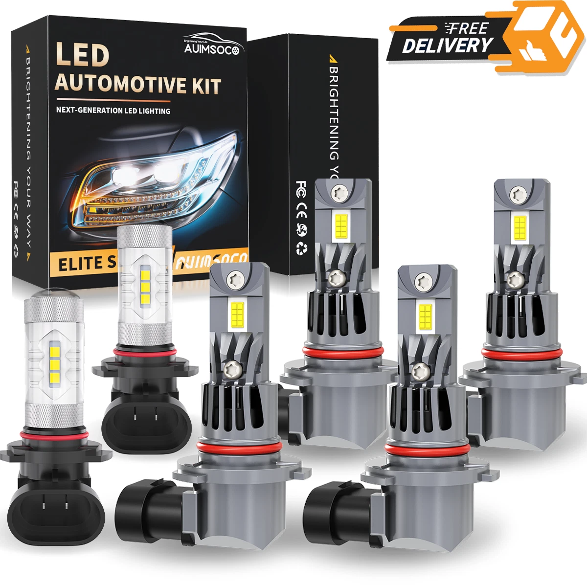 For Jeep Grand Cherokee 2005 2006-2010 LED Headlight Bulbs + Fog Lights 6x Combo