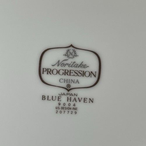 Lot of 5 Noritake Progression China BLUE HAVEN Japan Dinner Plates #9004 - Picture 7 of 10