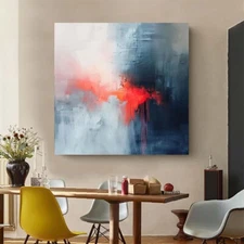 Modern Home Decor Handmade Abstract Oil Painting on canvsa Living Room pink
