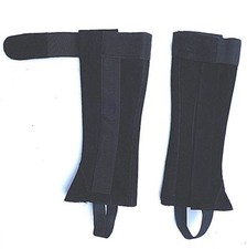 Reit Chaps Reitletten für Kinder schwarz innen verstärkt mit Klettverschluß NEU