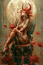 SUCCUBUS LILITH EVIL WOMAN ART PRINT, Tiefling Poster, Dark Allure Artwork D279