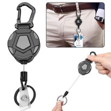 Heavy Duty Retractable Key Chain Extendable Lanyard Recoil Keychain Steel Wire