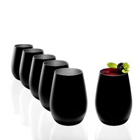 StöLzle Wasserglas SaftgläSer Becher 465Ml, 6Er Set Schwarz Matt/Silber